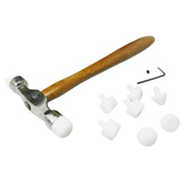 Dual-Head Nylon Hammer, Soft Touch Plastic Tips, Metal Forming Jewellery Tool with 9 Nylon Faces
