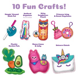 ArtSkills Learn to Sew & Stitch Arts and Crafts Kit, Beginner Sewing Kit for Kids with 10 Sewing Projects