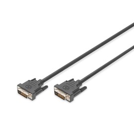 DIGITUS DVI Anschlusskabel, DVI(24+1), St/St, 1.0m, DVI-D Dual Link - Schwarz