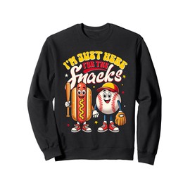 I'm Just Here For The Snacks Groovy Baseball Hotdog Lover Sweatshirt