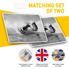 Rectangle Stickers(Set of 2) 7.5cm BW - Jet Ski Racing Fun Decals for Laptops,Tablets,Luggage,Scrap Booking,Fridges, #36715