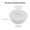 AACGIN Desk Grommet 2 Inch(50mm) 2PCS Flexible Desk Hole Cover