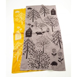 Kosugizen Nordic-Style Jacquard Bath Towels, Northern (Yellow, Pink), 23.6 x 47.2 inches (60 x 120 cm), Set of 2 Towels