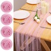 4pcs Pearl Table Runner Spring Summer Rustic Boho 10ft Tulle
