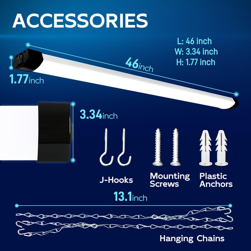 hykolity 4FT 70W LED Shop Light Linkable, 8000lm(300w Equivalent), 5000K