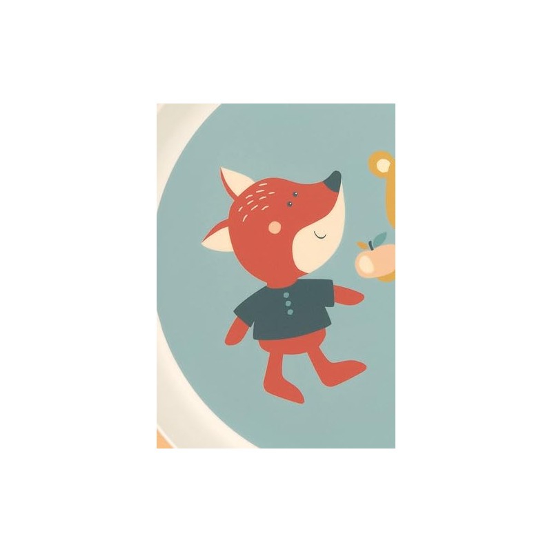 Sigikid Plate Bear & Fox rPET "4 Friends" Blue, One