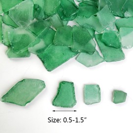 Ocefeiyue Green Sea Glass Seaglass Broken Pieces for Beach Party Decoration,Aquarium,Home Vase Fillers,Crafts,1 LB