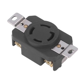 4 Holes Flush Mounting Locking Receptacle, 30Amp 277/480V 3 Pole 4 Wire Grounding Twist Lock Socket Outlet for Generator