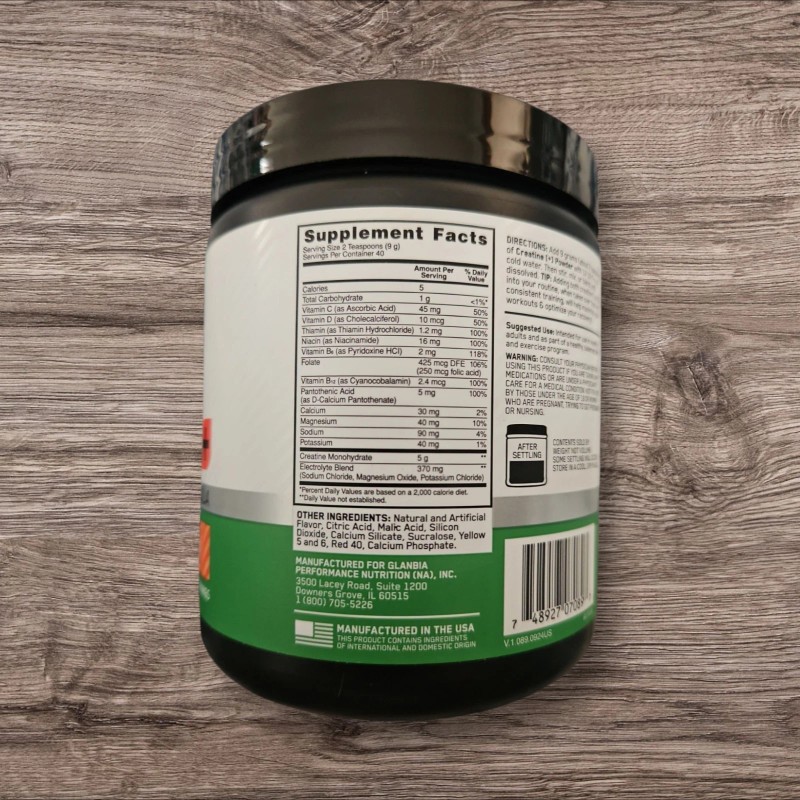 Optimum Nutrition, 3-in-1 Creatine Powder, Peach Strawberry, 12.69 Oz. Ex: