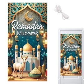 Eid Al-Adha Eid Mubarak Door Sign, Spruce Up Your Space with this Grand Ramadan Banner - Beautiful Ramadan Decorations for Home and Beyond