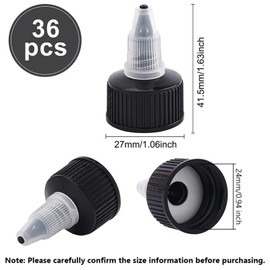 OLYCRAFT 36pcs Squeeze Bottle Cap 24/410 Natural Twist Top Caps Black Replacement Caps Twist Top Cap Bottle Dispensing Lid Bottles Lid Replacement Caps for Squeeze Glue Bottles Dispensing Lids