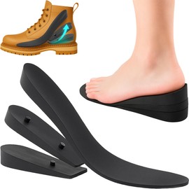 Height Increase Insoles for Mens Shoes (1 to 3" Boost) Adjustable 3 Layer Height Booster Inserts to Make You Instantly Taller, Heel Lifts (Mens 7-9.5)