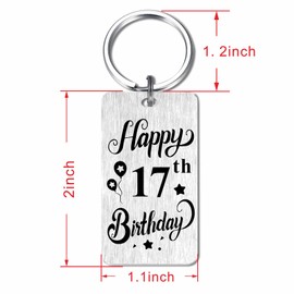 HYHYDHP 17th Birthday Keychain Gifts for Girls Boys - Happy 17 Year Old Birthday Ideas
