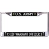 U.S. Army Chief Warrant Officer 3 Chrome License Plate Frame