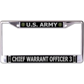 U.S. Army Chief Warrant Officer 3 Chrome License Plate Frame