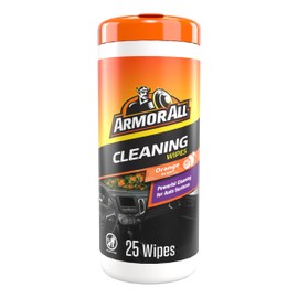 Armor All Car Interior Cleaner Wipes , Car Cleaning Wipes with Orange Cleans Dirt and Dust in Cars, Trucks and Motorcycles, 25 Count
