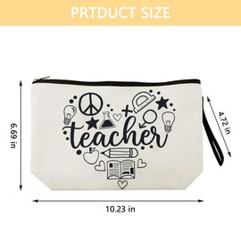 Teacher Appreciation Gifts for Women Makeup Cosmetic Bags for Teachers Graduation Retirement Birthday Gift