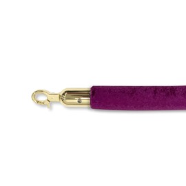 Decorative Rope Safety Queue Stanchion Barrier Rope (72" Velvet Purple Gold)