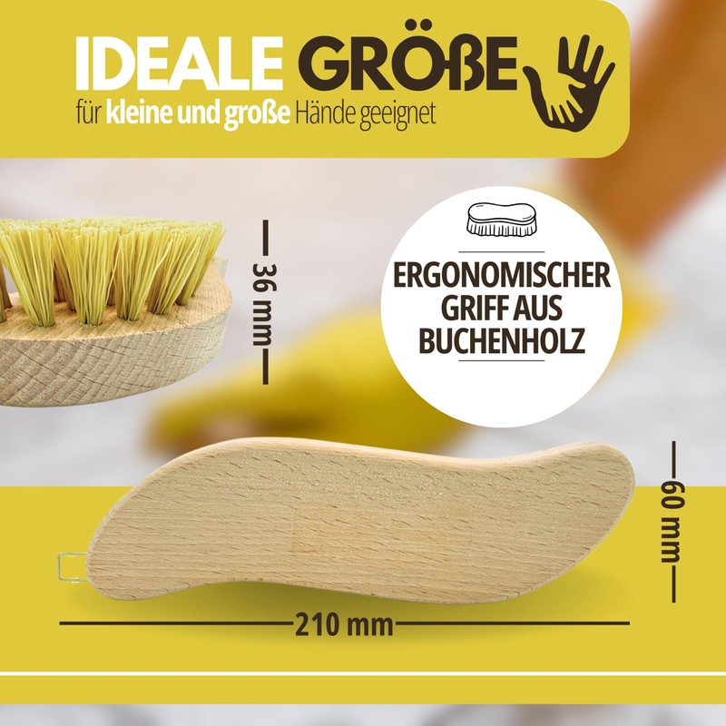 ORGAFLIX Scrubbing Brush, Set of 3, Made in Germany, Durable