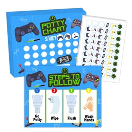 Video Game Theme Potty Training Chart for Toddlers Boys & Girls, Step to Follow, Motivational Toilet Training Routine Chart Including Potty Training Chart, Instruction, Stickers - 11