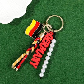Llavero con bandera de la Copa del Mundo Dijes de bandera para cartera de llave de coche Trajes patrióticos accesorios de espíritu de equipo