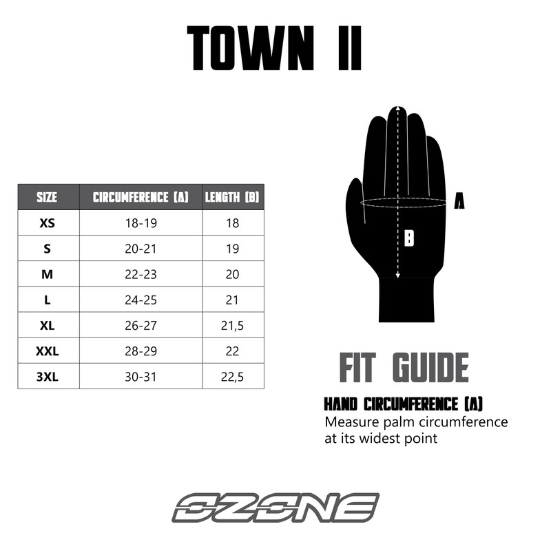 Ozone Town II Leather Motorcycle Gloves for Men SAS-TEC Panels