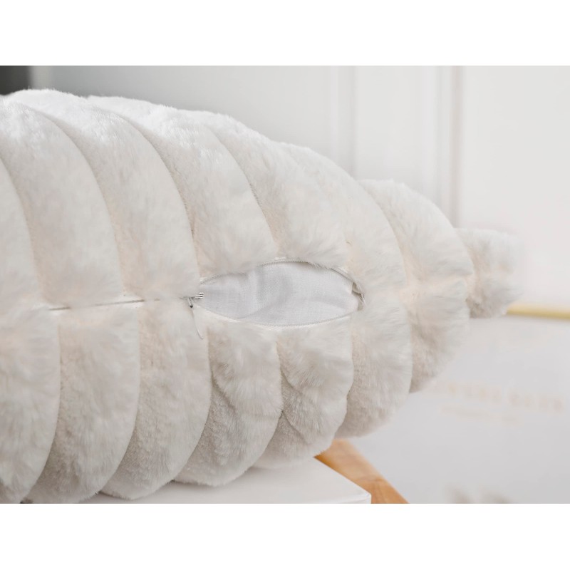 PANOD Faux Fur Decorative Lumbar Throw Pillow Covers 16 x