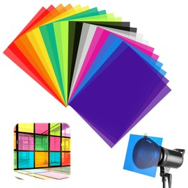 Pack of 20 Heat Resistant Film for Lamps, Colour Filter Film, Colour Films for Headlights, Colour Correction Gel Light Filter, Colour Foils, Gel Filter Film, for Lamp, Headlight, Photo Studio, LED (10