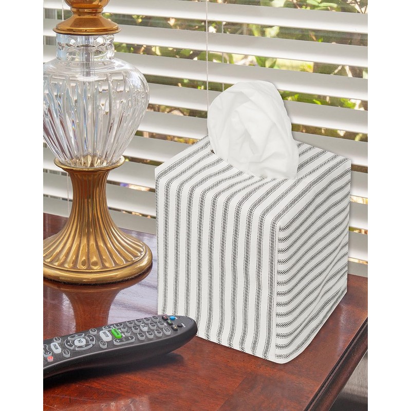 Fabric Tissue Box Cover, Tissue Holder Slipcover, Slips Over Square