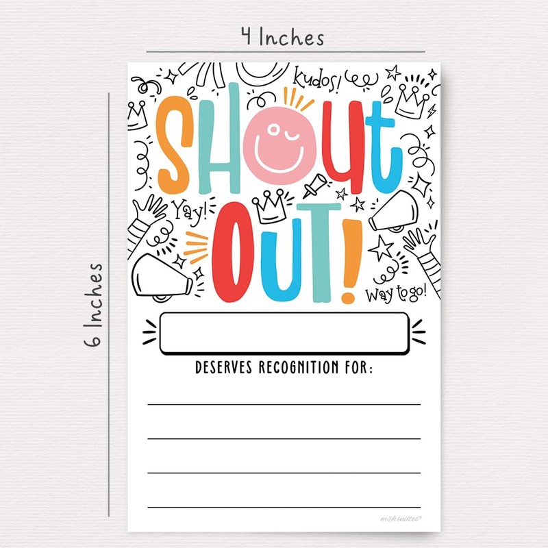 m&h invites Doodle Shout Out Cards For Teachers, Students, Employees,