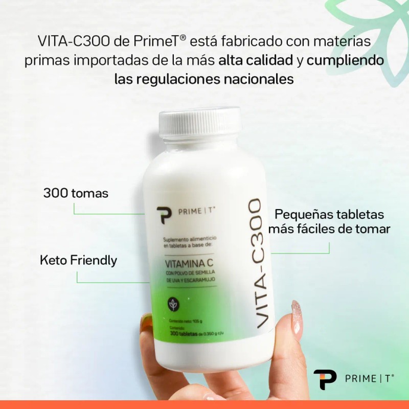 Vitamina C Primetech 300 Tabletas 300 Mg, dsis no txica