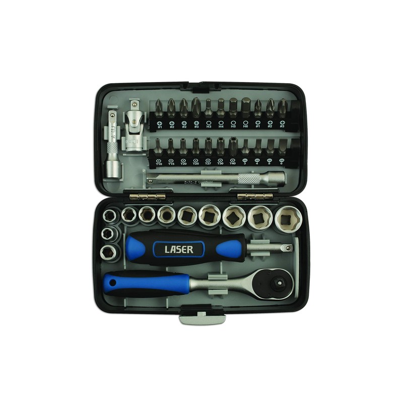 Laser 5960 Socket & Bit Set 1/4"D 38pc