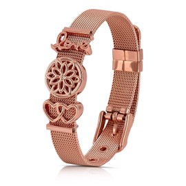 VIASOUL® Mesh Bracelet Heart I Love Women's Charm Bracelet I Charm Bracelet I The Original Friendship Bracelet, Stainless Steel