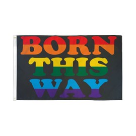 AZ FLAG - Flag Rainbow Born This Way - 150 x 90 cm - Gay Flag 100% Polyester with Brass Eyelets - 110 g