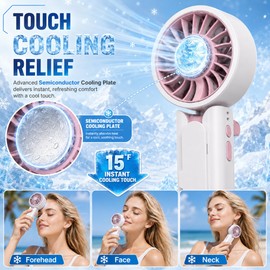 Handheld Portable Fan with Ice Cooling,Ice Cooling Umbrella Clip-on Fan, 5 Speed High-Velocity Rechargeable,USB Powered Fan for Outdoor, Travel//Home/Officece