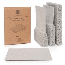 Eco Sponge | Pop Up Plastic Free Sponge | 4 or 8 pk | Large Size 14x10x2cm | Pop Up Plastic Free | Biodegradable Compostable Natural Cellulose Surface Sponge | Long Lasting | Dish Sponge (8)