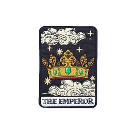 Uijokdef Uijokdef - 1 tarjeta de tarot para planchar o coser apliques bordados, emblema decorativo, colección de accesorios para manualidades (The Emperor)