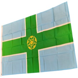 NWFlags Derbyshire Flag 3ft x 2ft 75d Premium Polyester Suitable For Flagpoles | Strong Polyester 3x2 foot material Derby flag with Eyelets