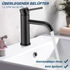 FORIOUS Bathroom Tap, Washbasin Tap, Black Single Handle Mixer Tap