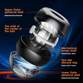 Curaball Hand Exerciser & Power Ball Hand Exerciser - Adjustable Resistance for Strengthening Fingers, Wrists & Arms -Includes Digital Counter & Portable Case (1)