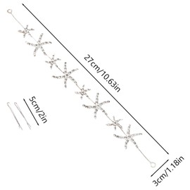 Jaczora Silver Starfish Hair Vine Seashell Headband Beach Wedding Hair Accessories for Women