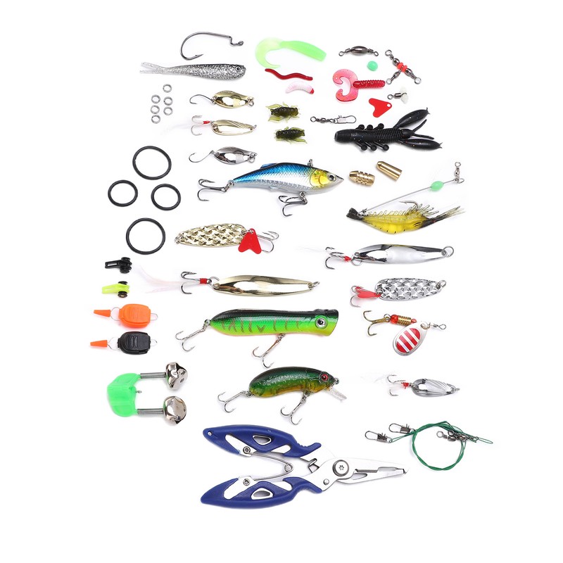 106pc Multifunctional Fishing Tackle Kit Metal Spoon Fishing Mixed Hard