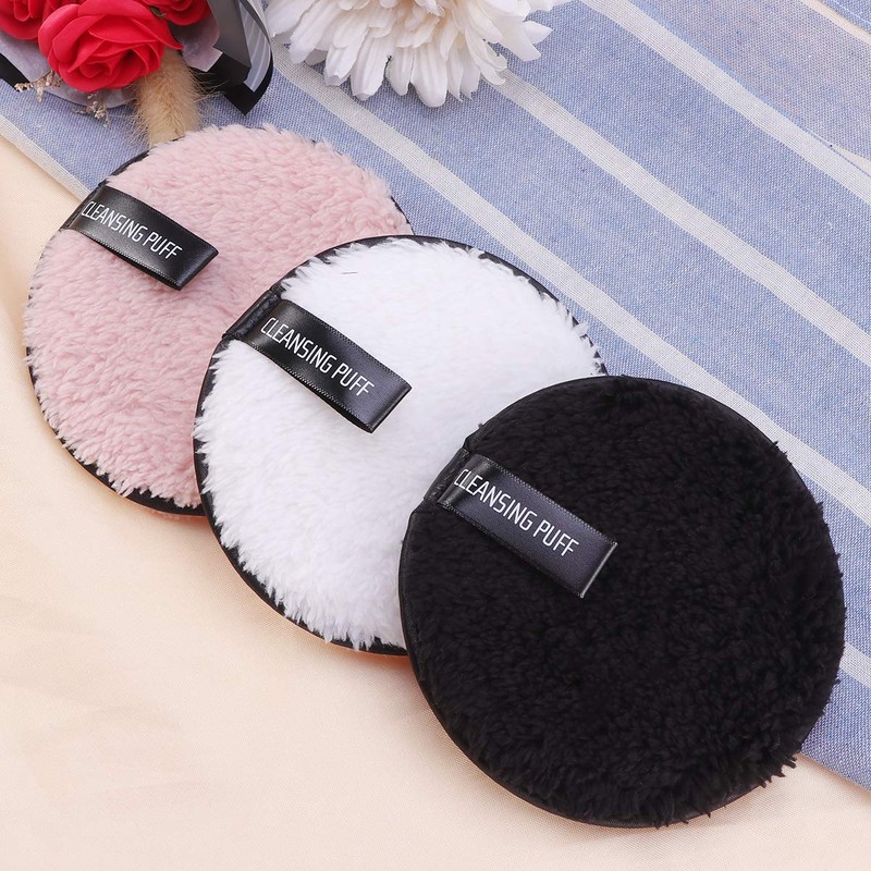 Frcolor 3pcs Double-Side Foundation Cosmetic Powder Puff Cloth Towels Washable
