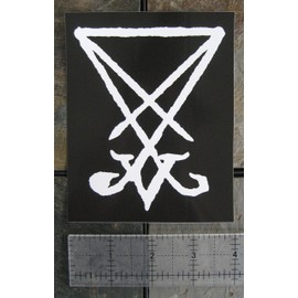5 x 4 inch Sigil of Lucifer Sticker - Demonic Leviathan Cross Pentagram Devil Demon Dragon Evil Goat Skull Goat's Head Gothic Metal Occult Punk Satan Satanic Skeleton Voodoo Baphomet Inverted Demon