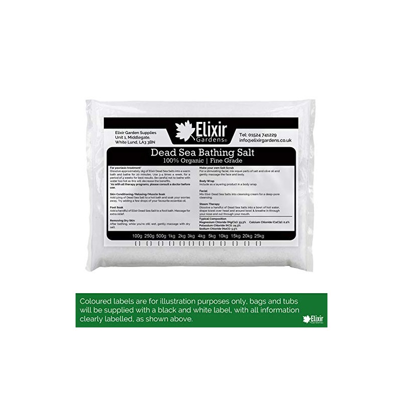 Elixir Gardens ® 500g Dead SEA Bath Salts, 100% Pure