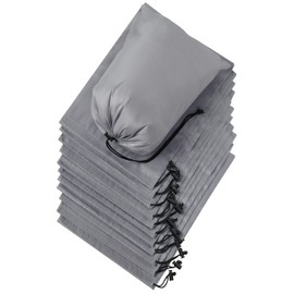 PALTERWEAR Drawstring Bag - Nylon Cinch and Ditty Stuff Pouch with Toggle (Grey, 9 x 12-12 pack)