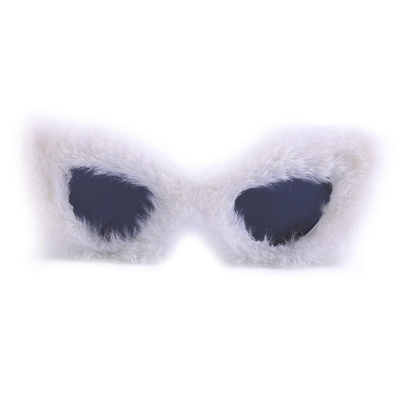 Dollger Cat Eye Sunglasses Party Glasses-Women Punk Soft Fur Velvet