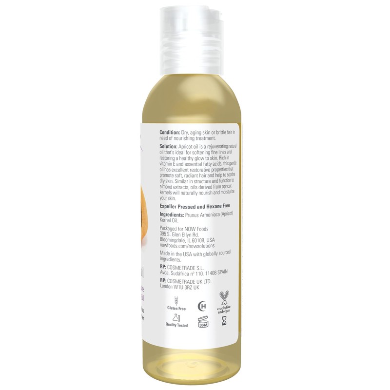 NOW Solutions, Apricot Kernel Oil, Hair Moisturizer, Rejuvenating Skin Oil,