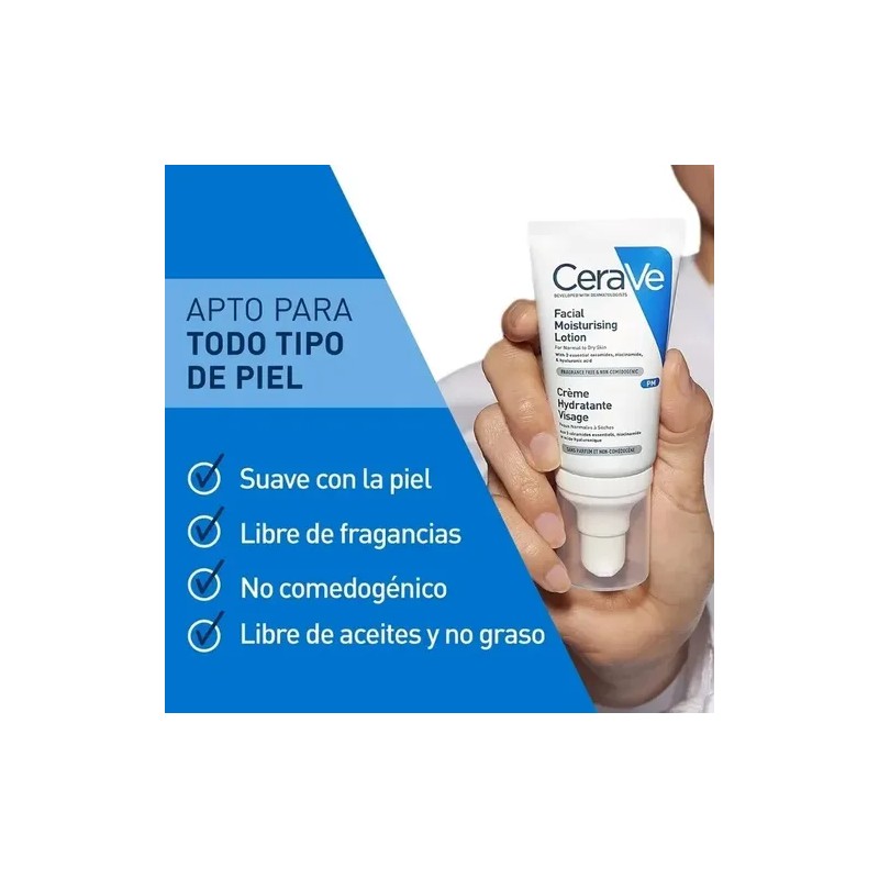 Cerave Loción Hidratante Noche 52ml Piel Normal Seca