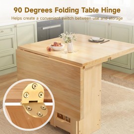 4 PCS 90 Degrees Folding Table Hinges, Brass Hinges with 24 Screws for Furniture, Desk, Cabinet, Door, Folding Tabletop, Space Saving Hinge for DIY Woodworking Projects